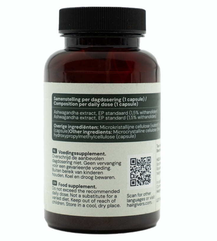 Hairgivers Ashwagandha Supplement 500 mg | 120 Kapseln (Vegan)