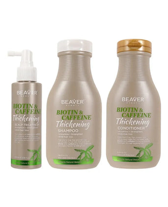 Beaver Biotin & Koffein Serum + Shampoo + Conditioner Behandlung Beaver Biotin & Koffein Thickening Kopfhaut Behandlung - Hairgivers