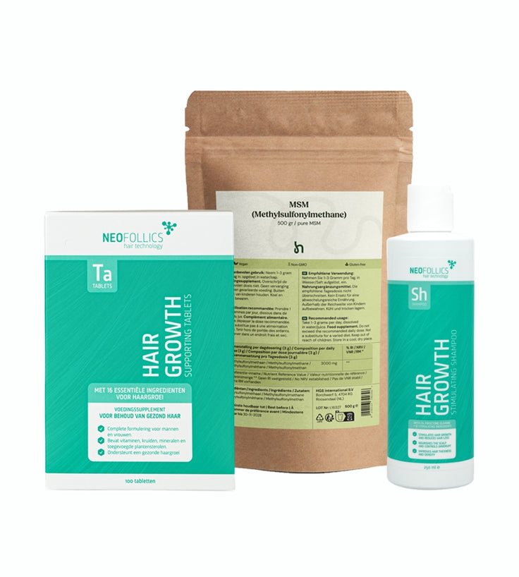 Neofollics Shampoo + Tablets & MSM Pulver