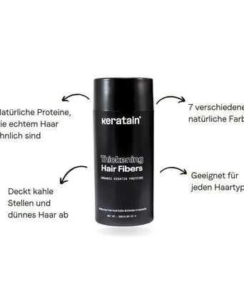 Keratain Streuhaar - Mittlelbraun (25 gr) Keratain Streuhaar - Mittlelbraun (25 gr) - Hairgivers