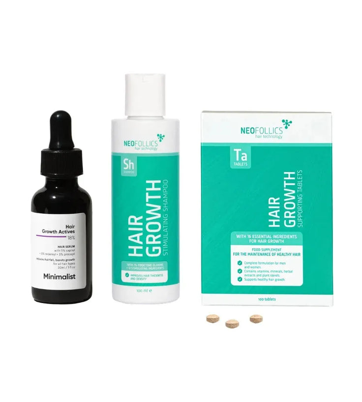 Minimalist Haarausfall Serum + Neofollics Shampoo & Tabletten - Hairgivers