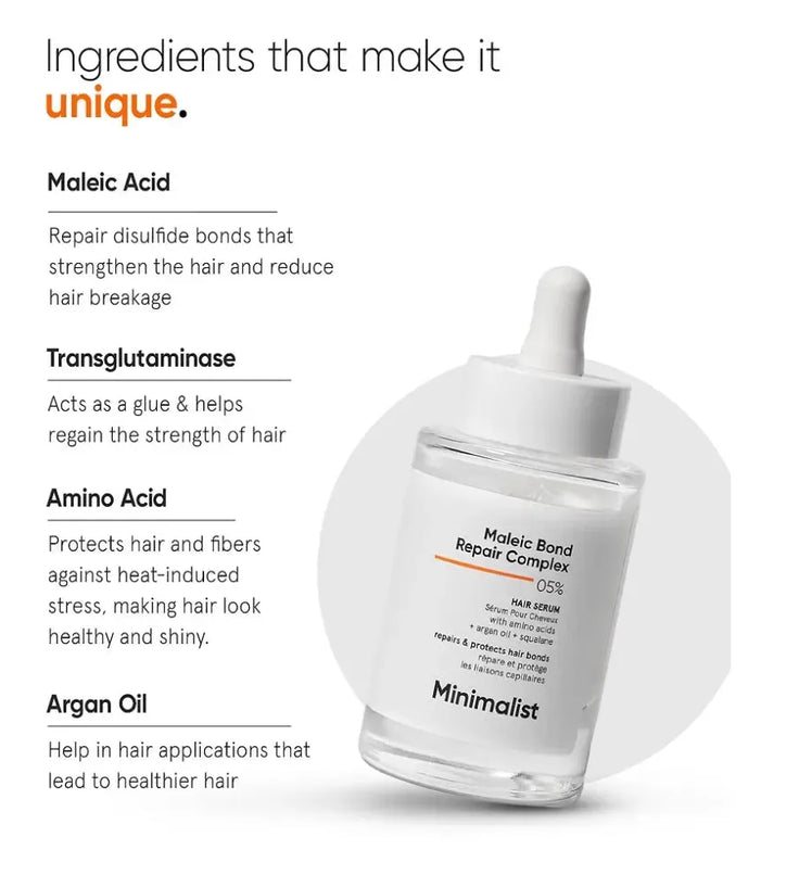 Minimalist Maleic Bond Repair Complex 05% Ceramid Serum - Hairgivers