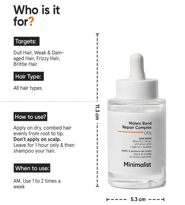 Minimalist Maleic Bond Repair Complex 05% Ceramid Serum - Hairgivers