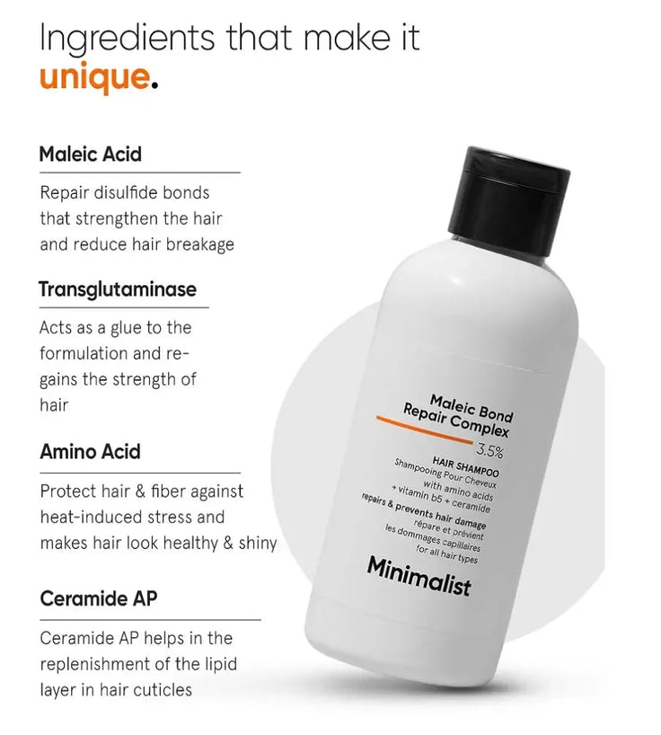 Minimalist Maleic Bond Repair Complex 3.5% Repair Shampoo - Hairgivers
