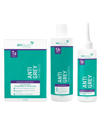 Neofollics Anti-Grau Shampoo + Serum + Tabletten Neofollics Anti-Grau Behandlung - Hairgivers