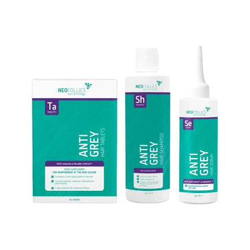 Neofollics Anti-Grau Shampoo + Serum + Tabletten Neofollics Anti-Grau Behandlung - Hairgivers