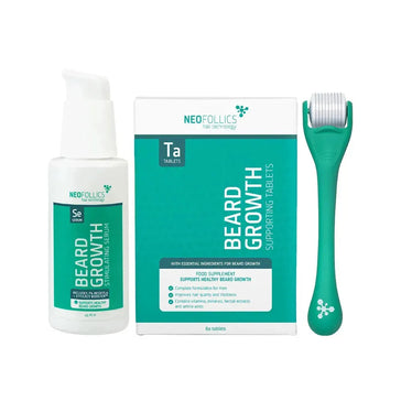 Neofollics Bartserum + Roller + Tabletten Neofollics Bartwuchs Behandlung - Hairgivers