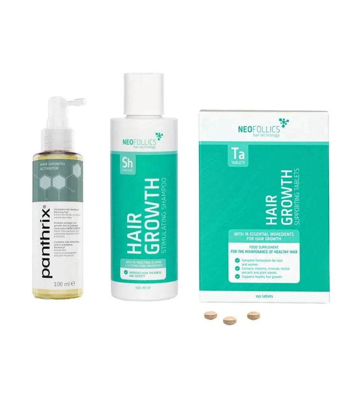 Panthrix Haarausfall Serum + Neofollics Shampoo & Tabletten - Hairgivers