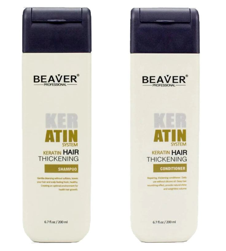 Beaver Keratin Shampoo + Conditioner (200 ml) - Hairgivers