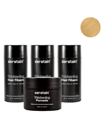 3x Keratain Streuhaar + gratis Keratain Pomade - Blond (25 gr) - Hairgivers