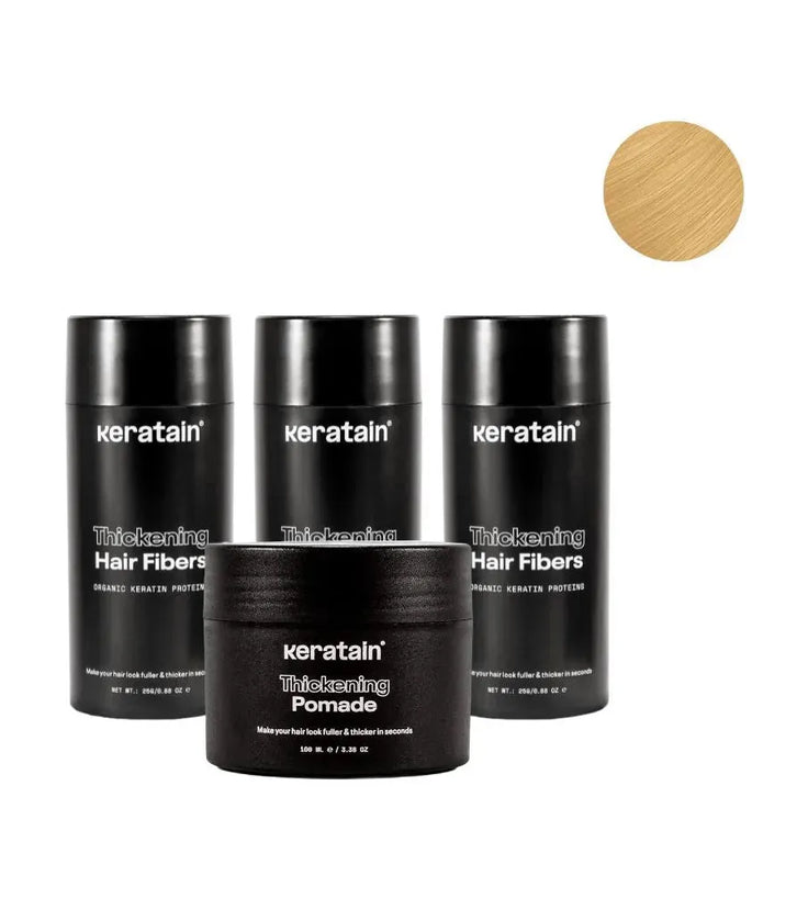 3x Keratain Streuhaar + gratis Keratain Pomade - Blond (25 gr) - Hairgivers