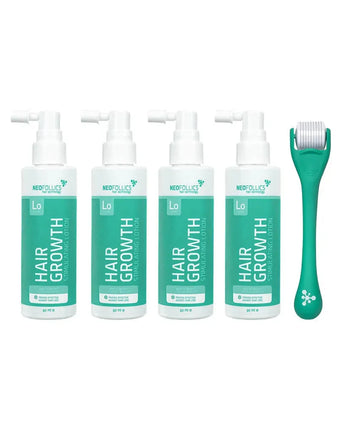 4x Neofollics Haarwachstums-Serum+ kostenloser Scalp Roller - Hairgivers