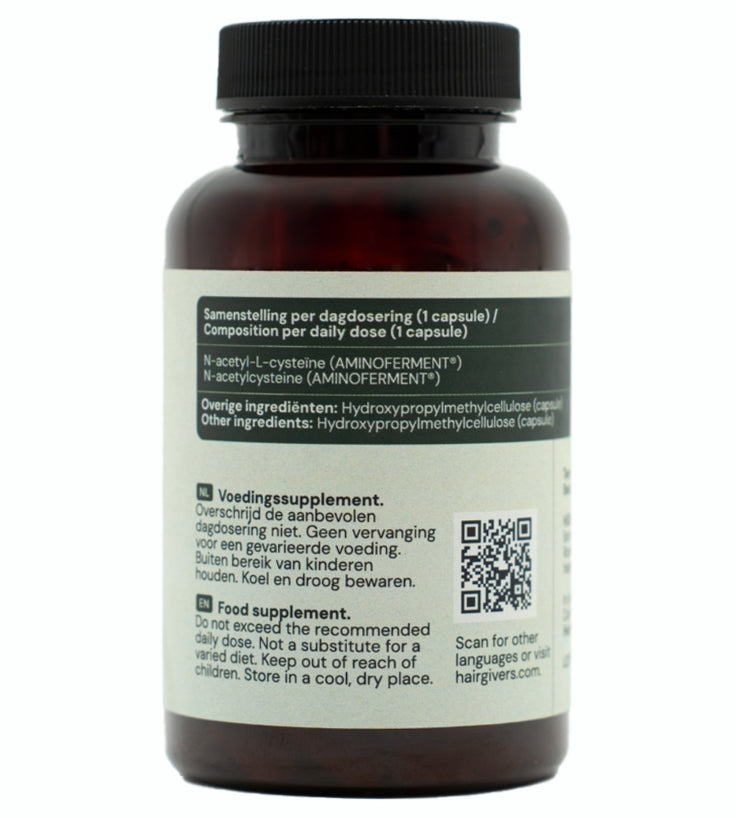 Hairgivers NAC Supplement 600 mg | 240 Kapseln (N-Acetyl-L-Cystein)