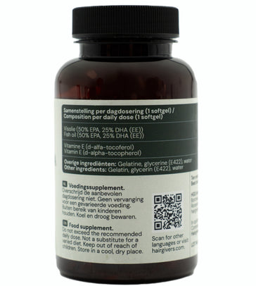 Hairgivers Omega 3 Supplement 1000 mg | 60 Kapseln (EPA/DHA)