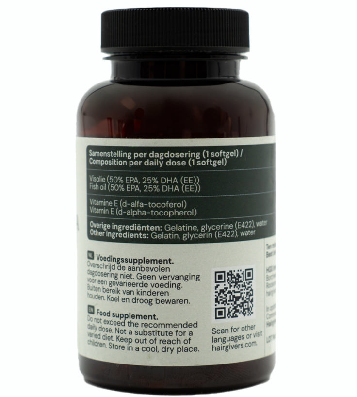 Hairgivers Omega 3 Supplement 1000 mg | 120 Kapseln (EPA/DHA)