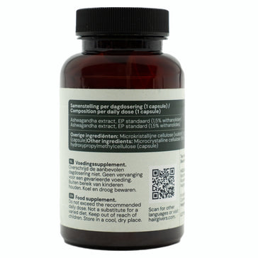 Hairgivers Ashwagandha Supplement 500 mg | 60 Kapseln (Vegan)