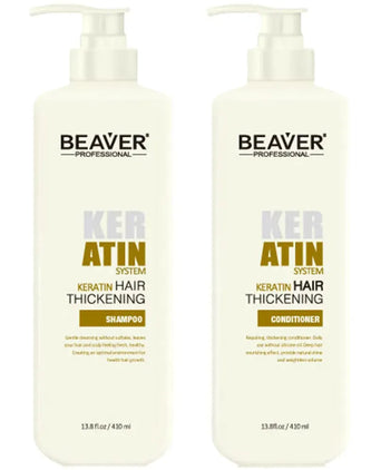 Beaver Keratin Shampoo + Conditioner (410 ml) - Hairgivers