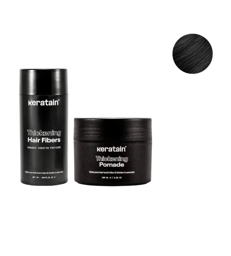 Keratain Pomade + Keratain Streuhaar - Schwarz (25 gr) - Hairgivers