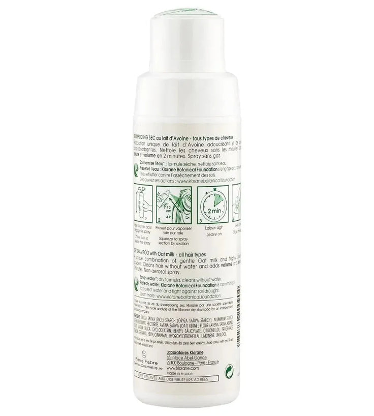 Klorane Trockenshampoo alle Haartypen Hafermilch - gasfrei (50 gr) - Hairgivers