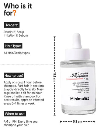 Minimalist CPH Complex + Oligopeptide 0.8% Anti-Schuppen Kopfhaut Serum - Hairgivers