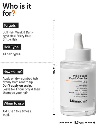 Minimalist Maleic Bond Repair Complex 05% Ceramid Serum - Hairgivers