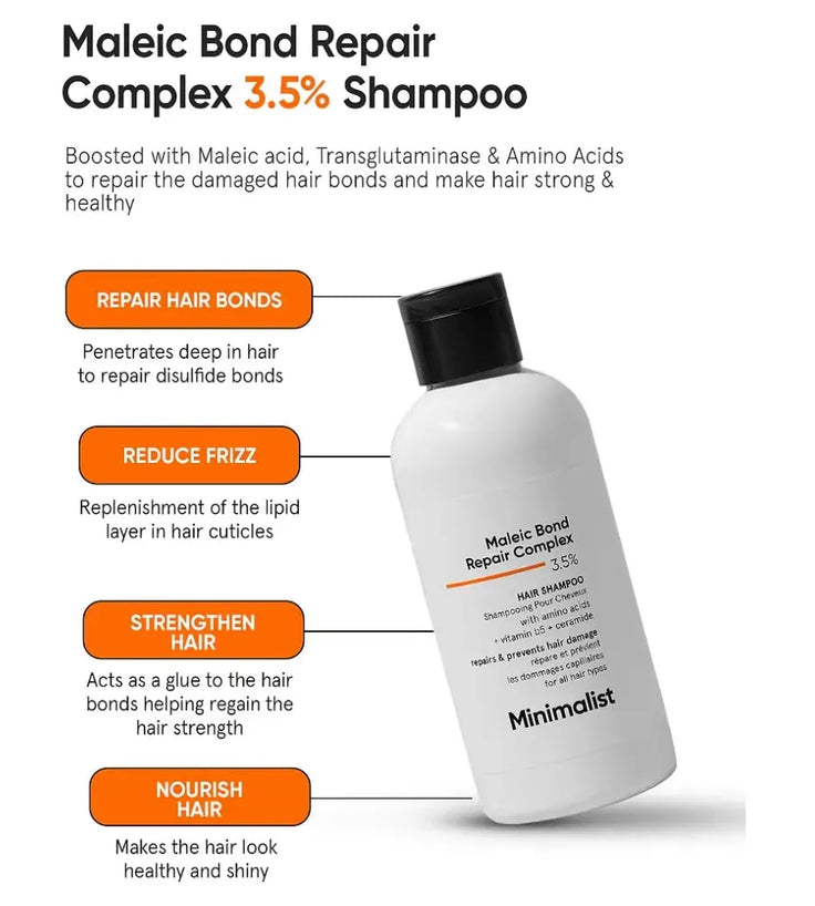 Minimalist Maleic Bond Repair Complex 3.5% Repair Shampoo - Hairgivers